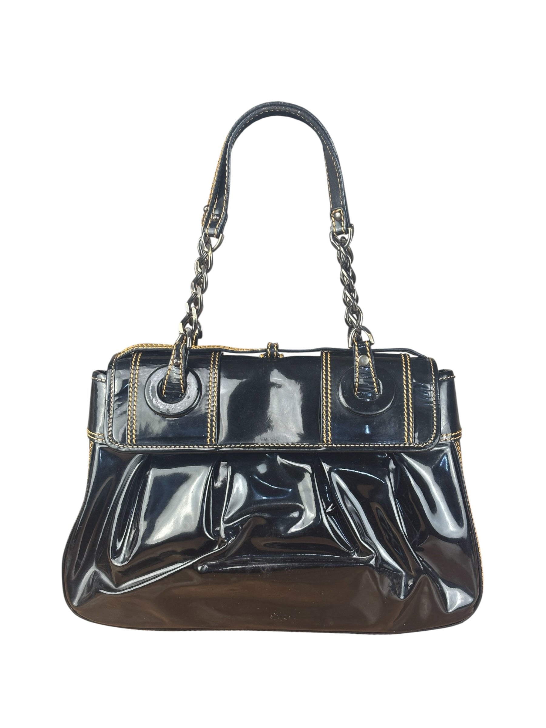 Fendi Black Patent Leather Shoulder Bag B