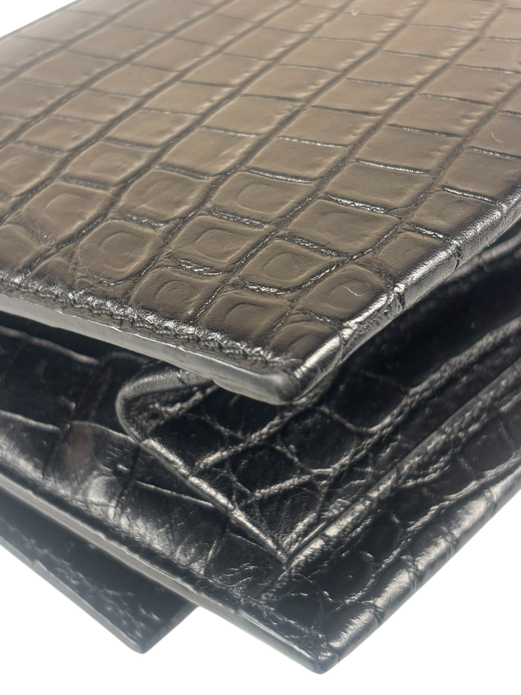 Saint Laurent Black Embossed Babylon Cross Body