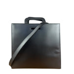 Gucci Grey Leather Retractable Top Handle Square 2-Way Satchel Bag