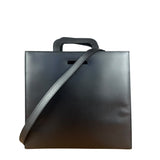 Gucci Grey Leather Retractable Top Handle Square 2-Way Satchel Bag