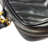 Gucci Black Leather Vertical Marmont Phone Crossbody Bag