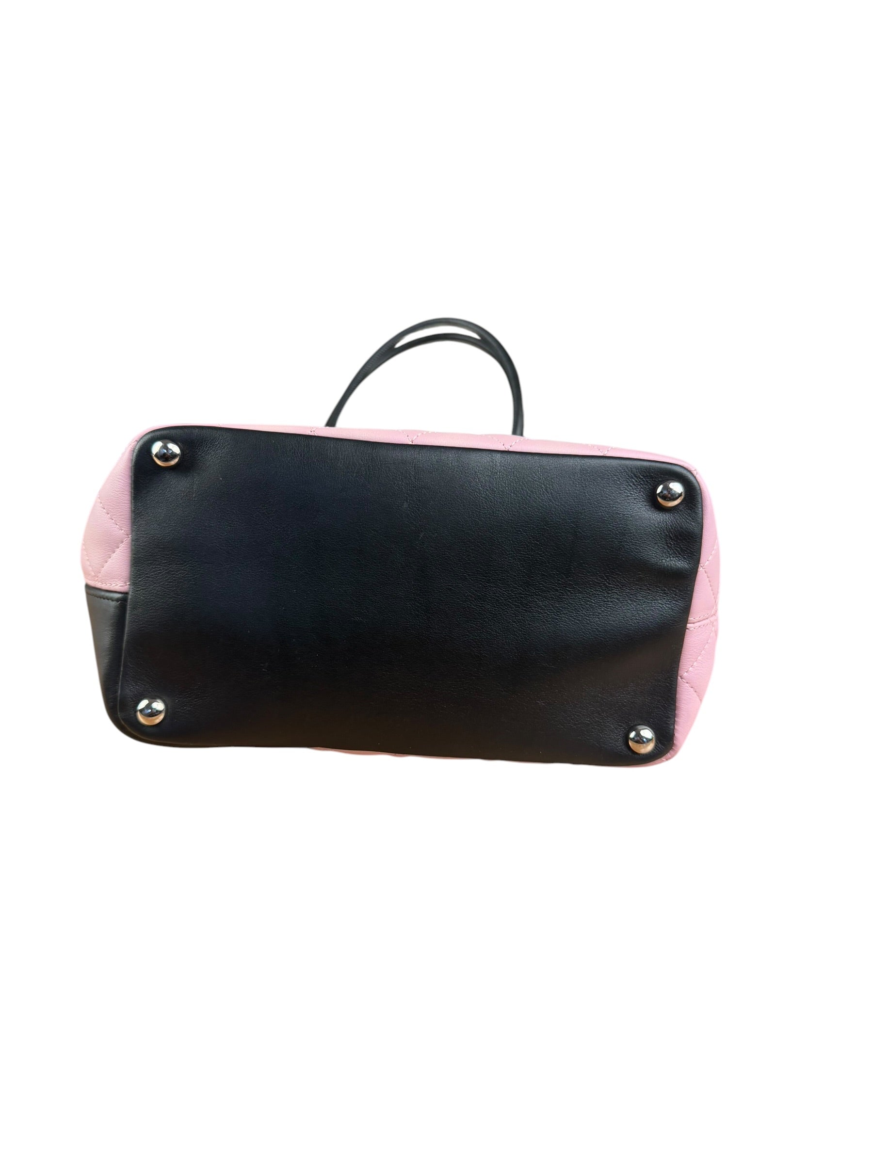 Chanel Black/Pink Cambon Quilted Leather Tote Bag 2004