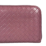 Bottega Veneta Intreccio Long Zip Wallet Pink