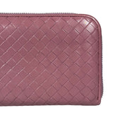 Bottega Veneta Intreccio Long Zip Wallet Pink