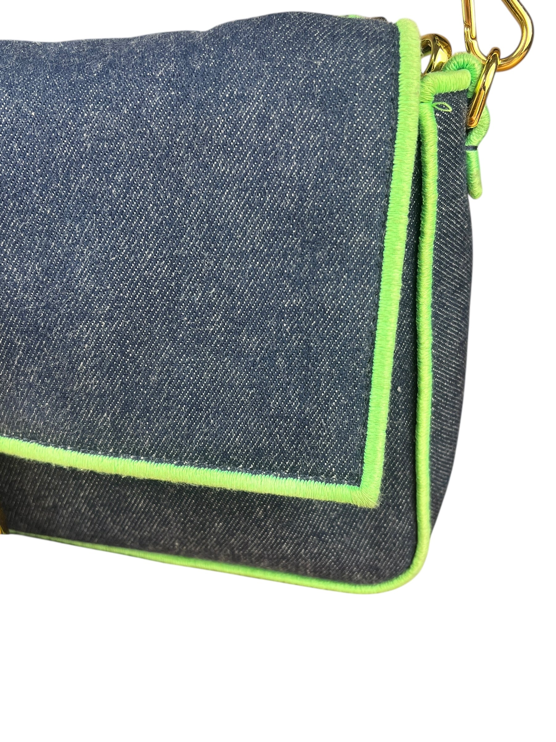 Fendi Denim Baguette NM 2Way Handbag