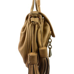 Chloe Orange Beige Calfskin See By Chloe Cherry Drawstring Saddle Crossbody Bag