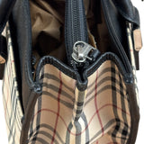 Burberry Vintage Leather Trim House Check Top Handle Bag