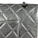 Chanel Metallic Silver Leather Reissue Double Flap Shoulder Bag 2.55 2005