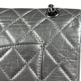 Chanel Metallic Silver Leather Reissue Double Flap Shoulder Bag 2.55 2005