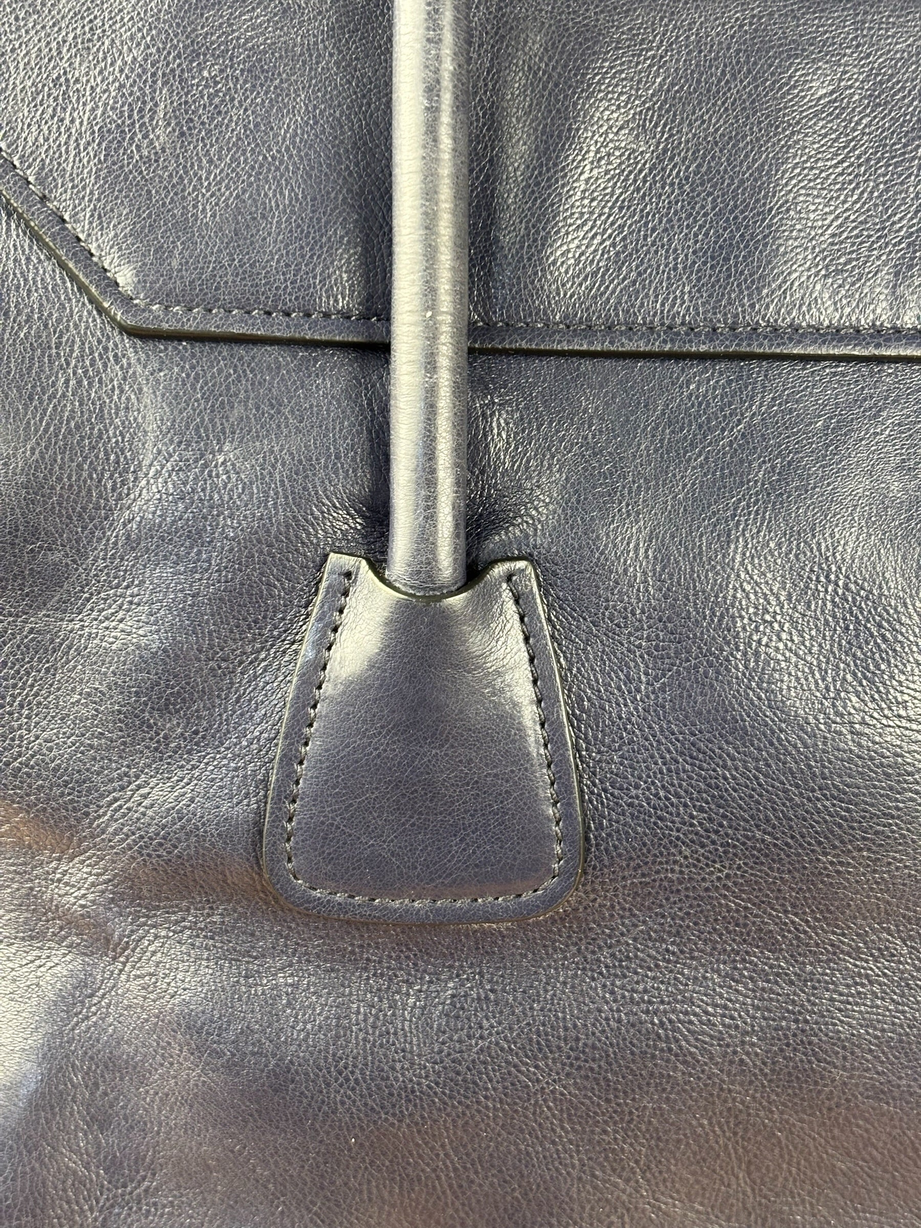 Prada Vintage Muted Blue Leather Glace 2Way Handbag