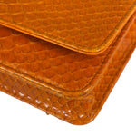 Chanel Orange Pythonskin Flap Wallet On Chain 2013