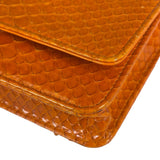 Chanel Orange Pythonskin Flap Wallet On Chain 2013