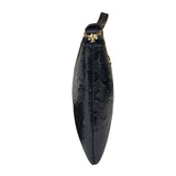 Coach Navy Blue Patent Leather Signature Corner Zip Wristlet