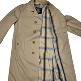 Burberry Vintage Khaki Plaid Lined Mid-Length Coat