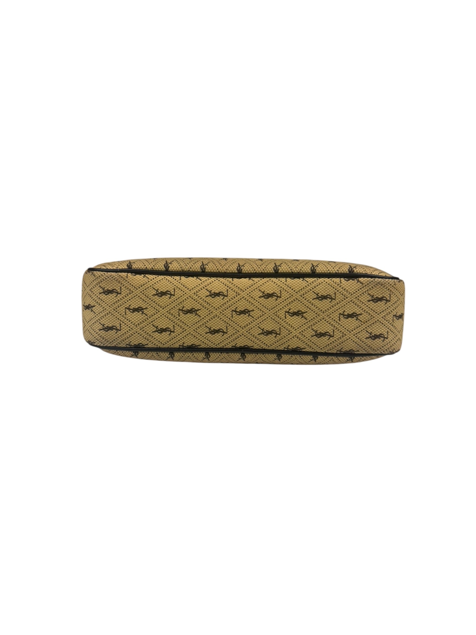 Saint Laurent YSL Beige Logo Print Crossbody Bag