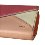 Chloe Pink Leather Envelope Long Wallet