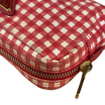Prada Red Gingham Check Canvas Makeup Bag