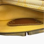 Celine Yellow/Brown Leather Trim Macadam Belt Bag