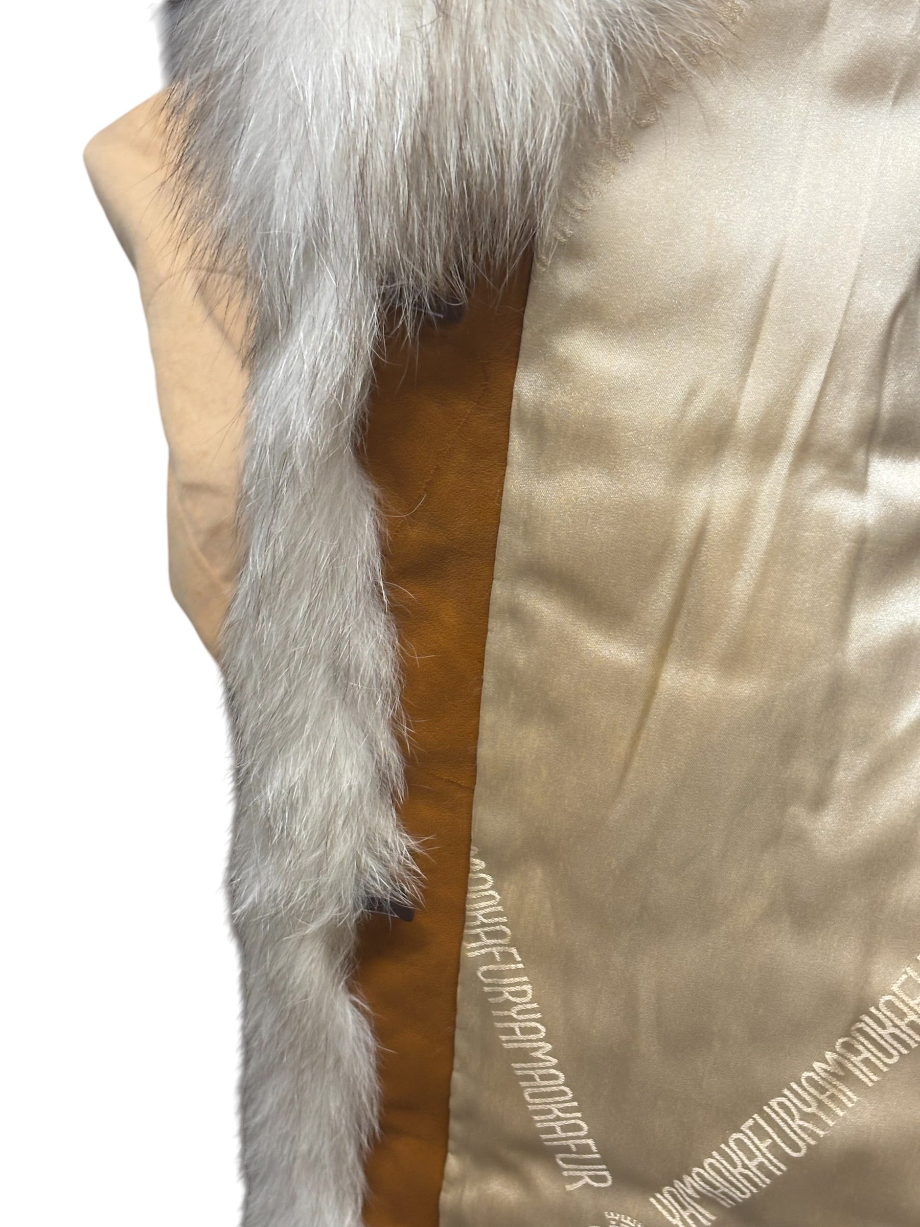 Motomachi Yamaoka Leather Trim Fox Fur Coat