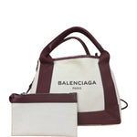 Balenciaga Canvas Maroon Cabas XS Tote Bag