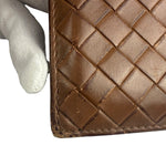 Bottega Veneta Brown Intercciato Bifold Wallet