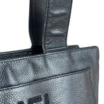 Chanel Vintage Black Leather Zip Shoulder Bag - 1998