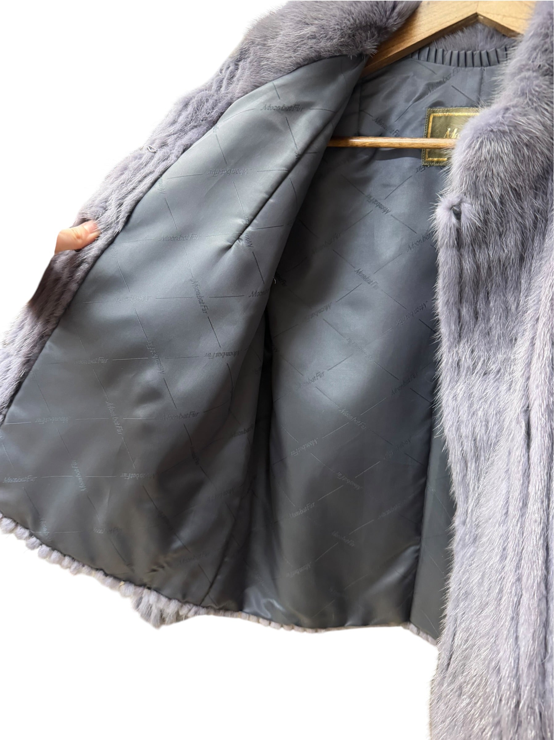 Vintage Moonbat Light Violet Mink Fur Coat