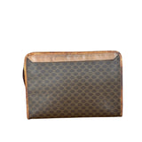 Celine Vintage Brown Leather Macadam Pouch