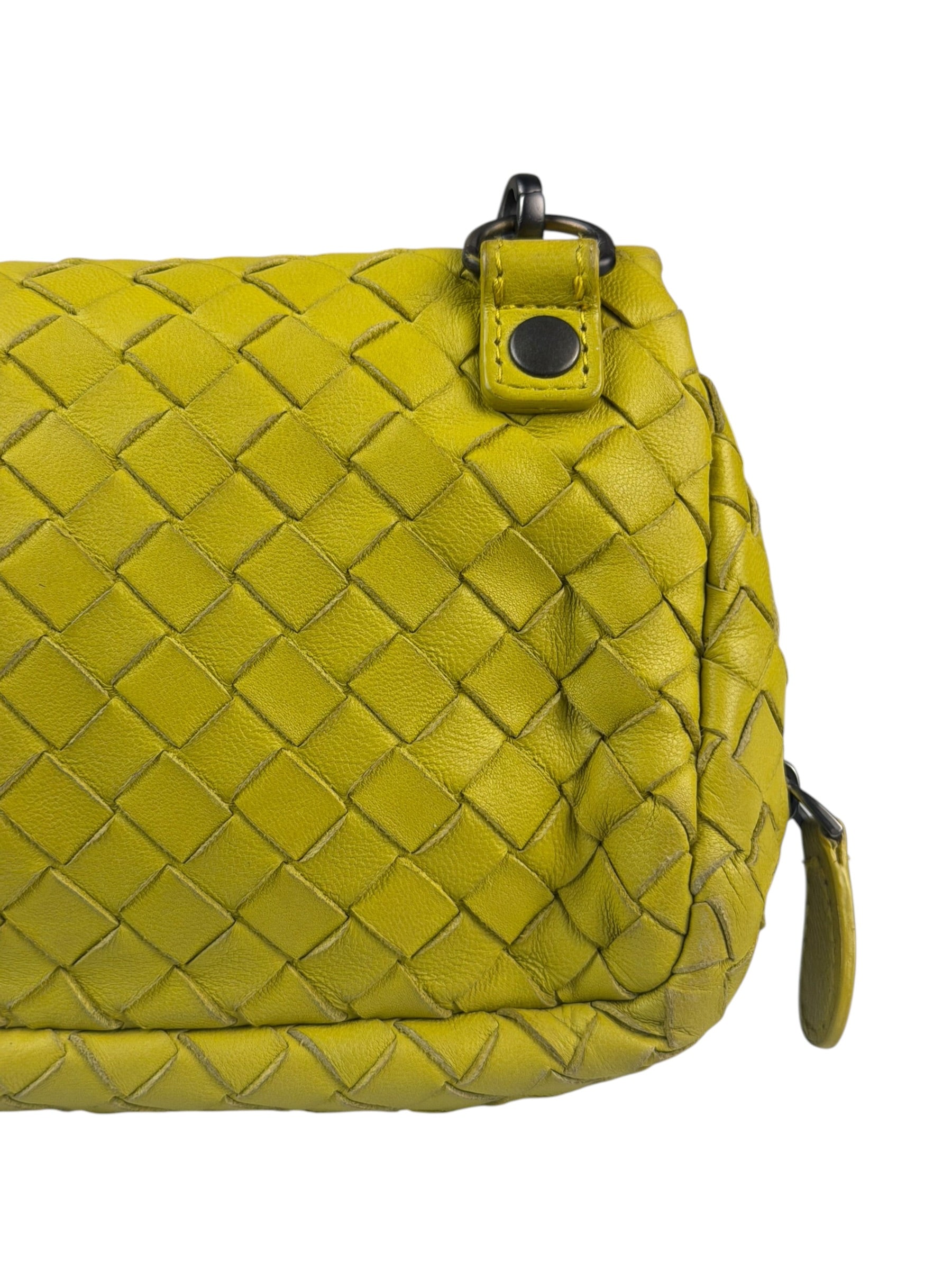 Bottega Veneta Olimpia Yellow Intrecciato Mini Chain Flap Crossbody