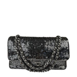 Chanel Silver Sequin East/West Flap Bag 2006