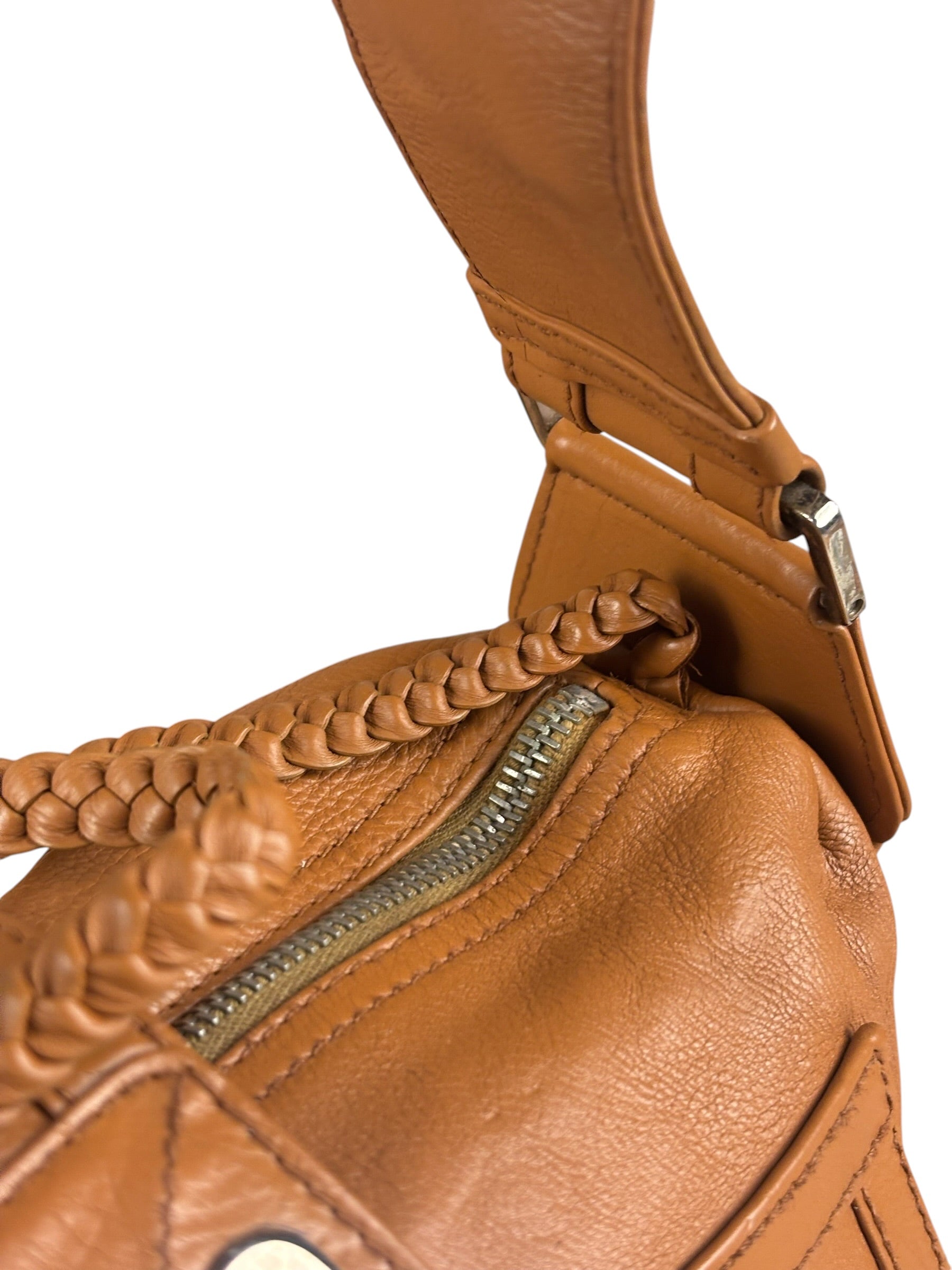Christian Dior Vintage Tan Brown Leather Flight Medium