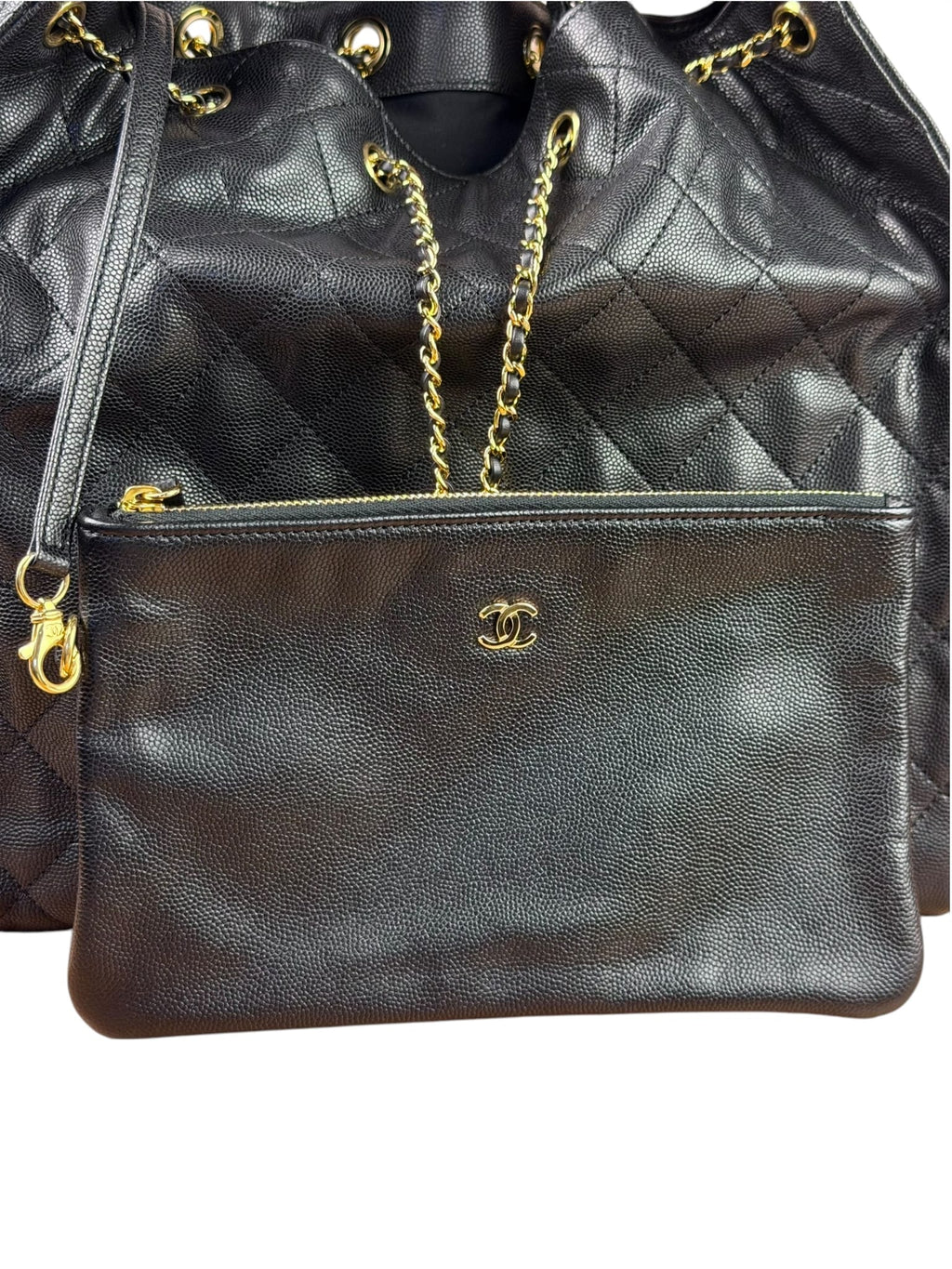 Chanel Medium Black Caviar 25 Hobo Bag