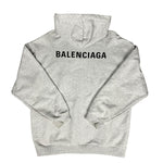 Balenciaga Logo Pullover Hoodie Grey