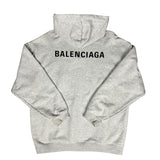 Balenciaga Logo Pullover Hoodie Grey