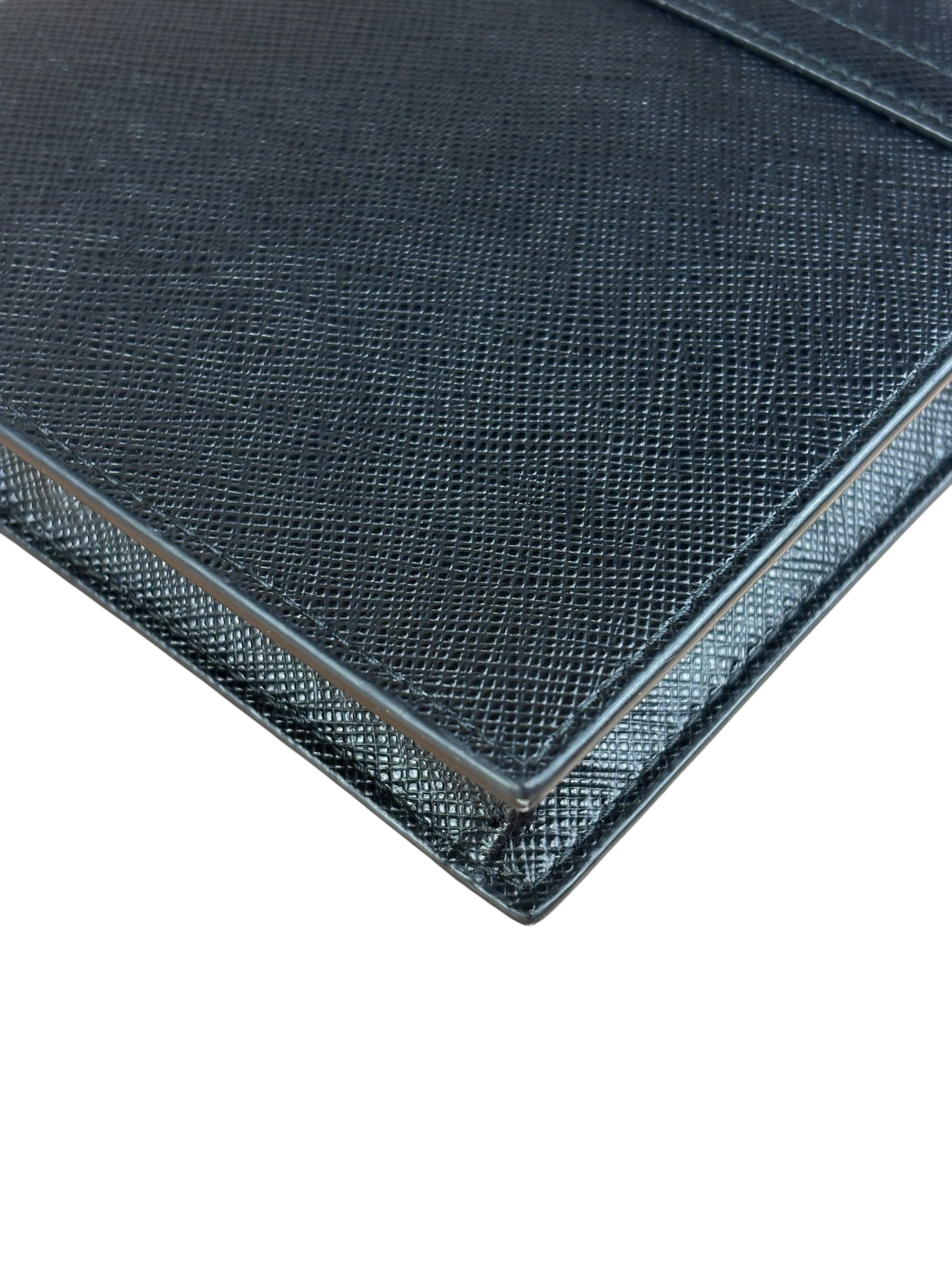 Prada Black Leather Saffiano Phone Holder