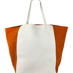 Celine Cabas Phantom Orange Suede Tote Bag