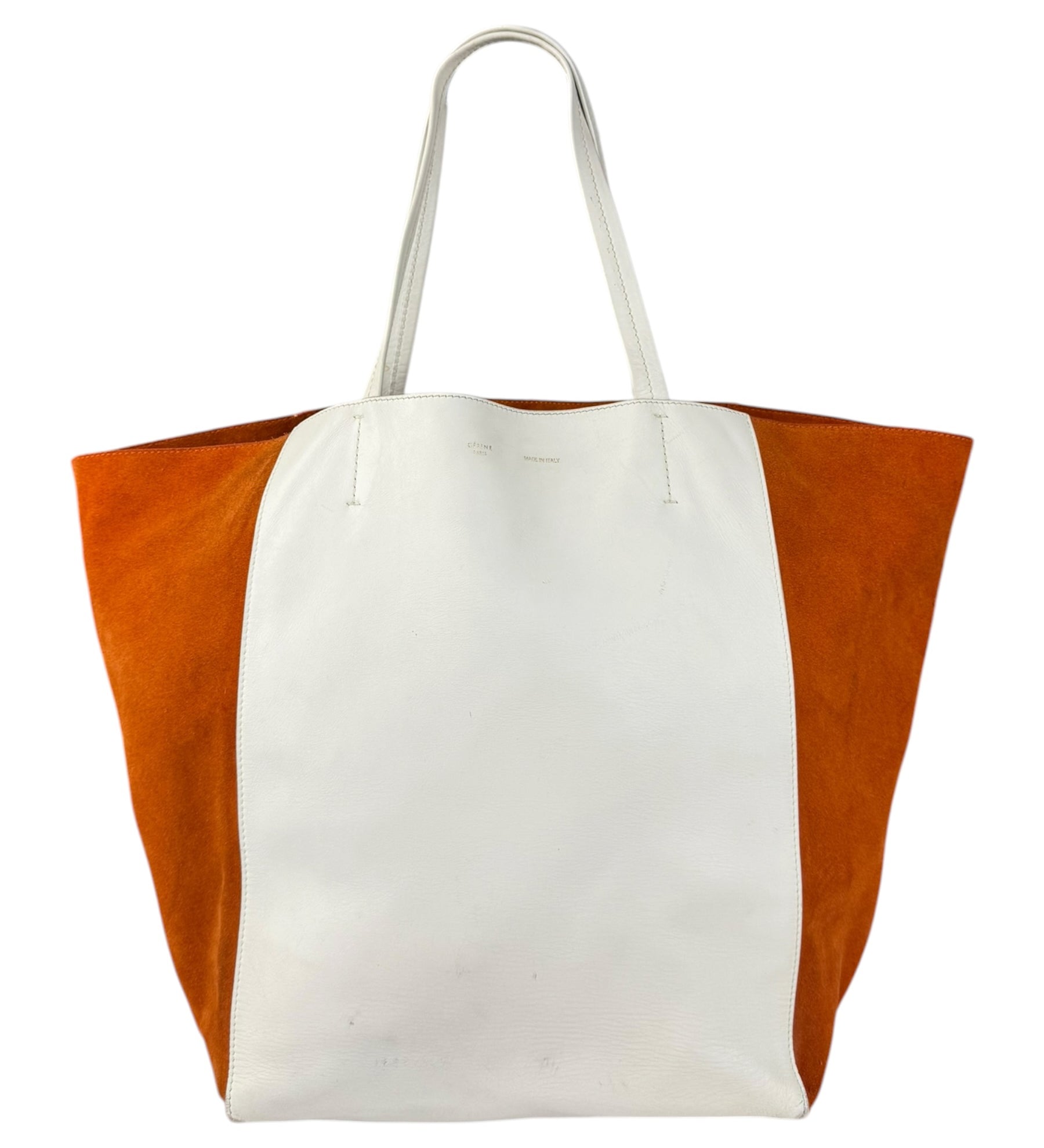 Celine Cabas Phantom Orange Suede Tote Bag