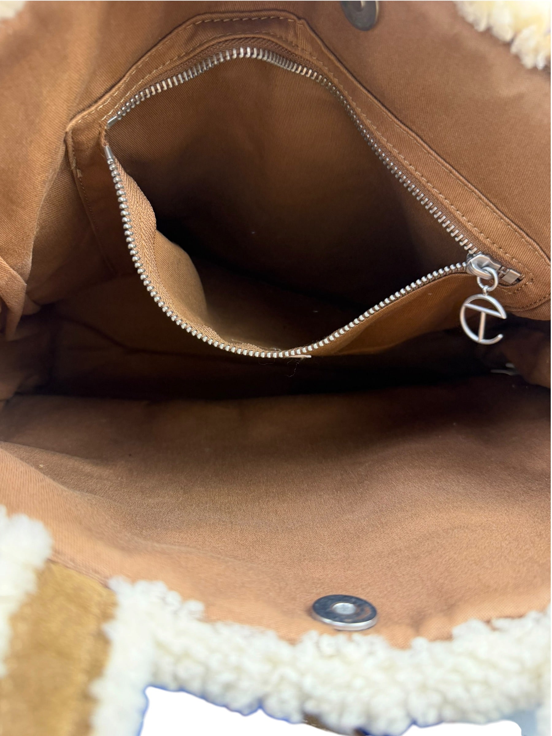 UGG x Telfar Brown Suede Medium Chestnut Shopper Tote