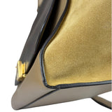 Celine Tri-Color Beige Leather/Suede Trapeze Medium Two-Way Bag