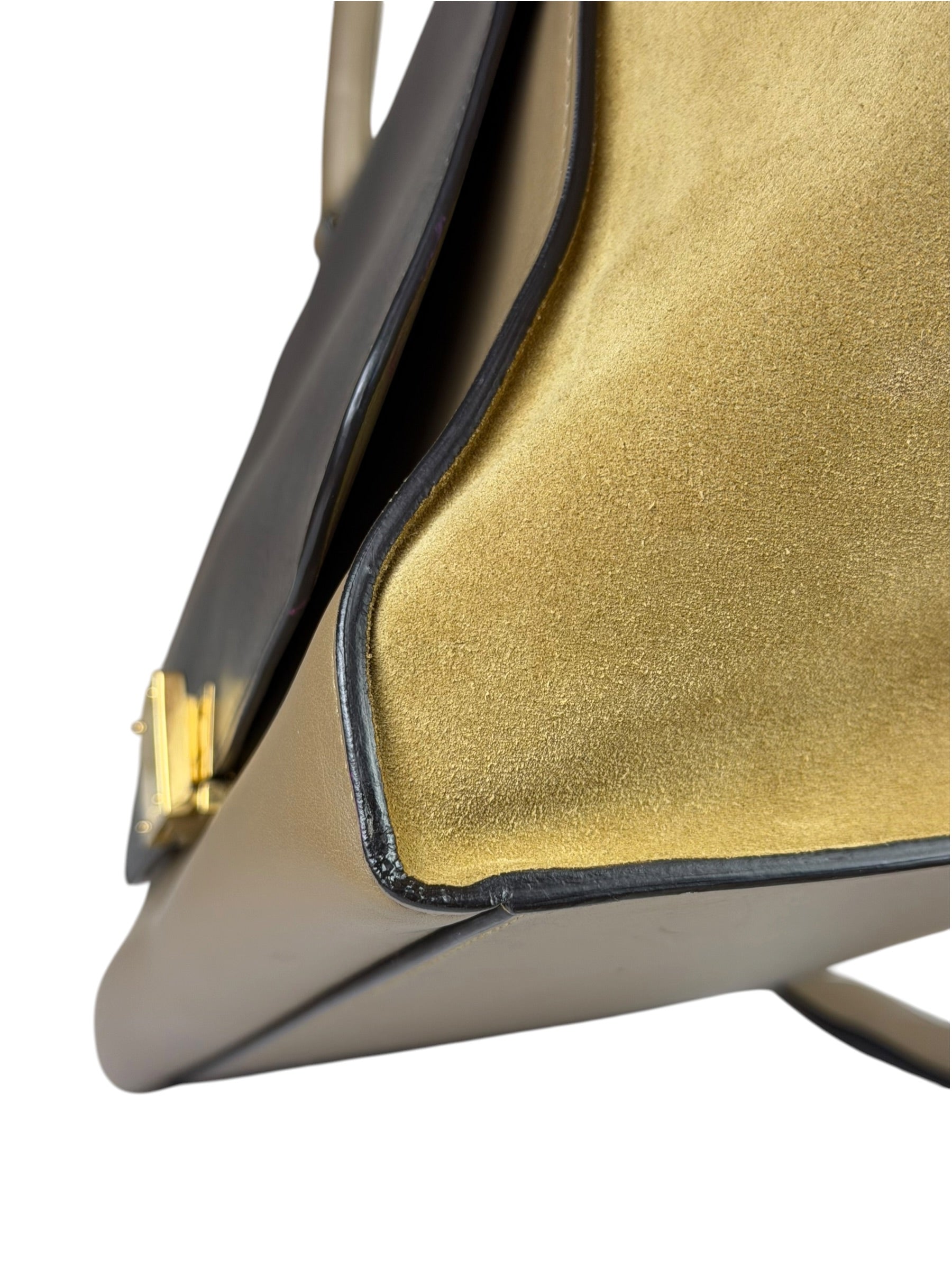 Celine Tri-Color Beige Leather/Suede Trapeze Medium Two-Way Bag