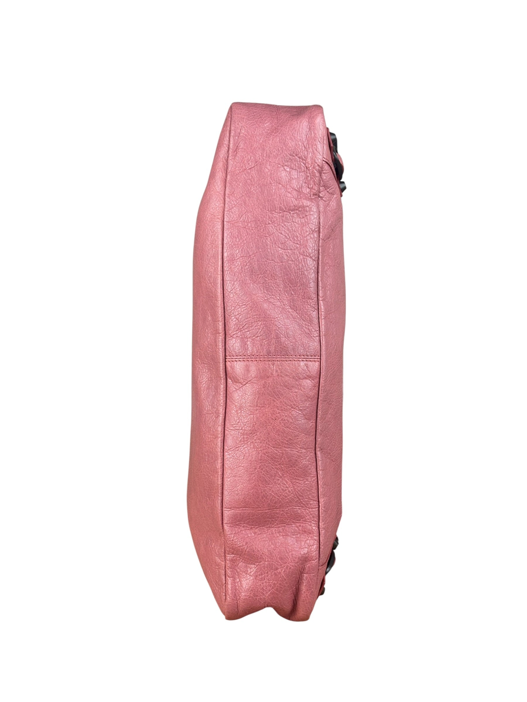 Balenciaga Rose Burbon Leather Large Premier Clutch Bag