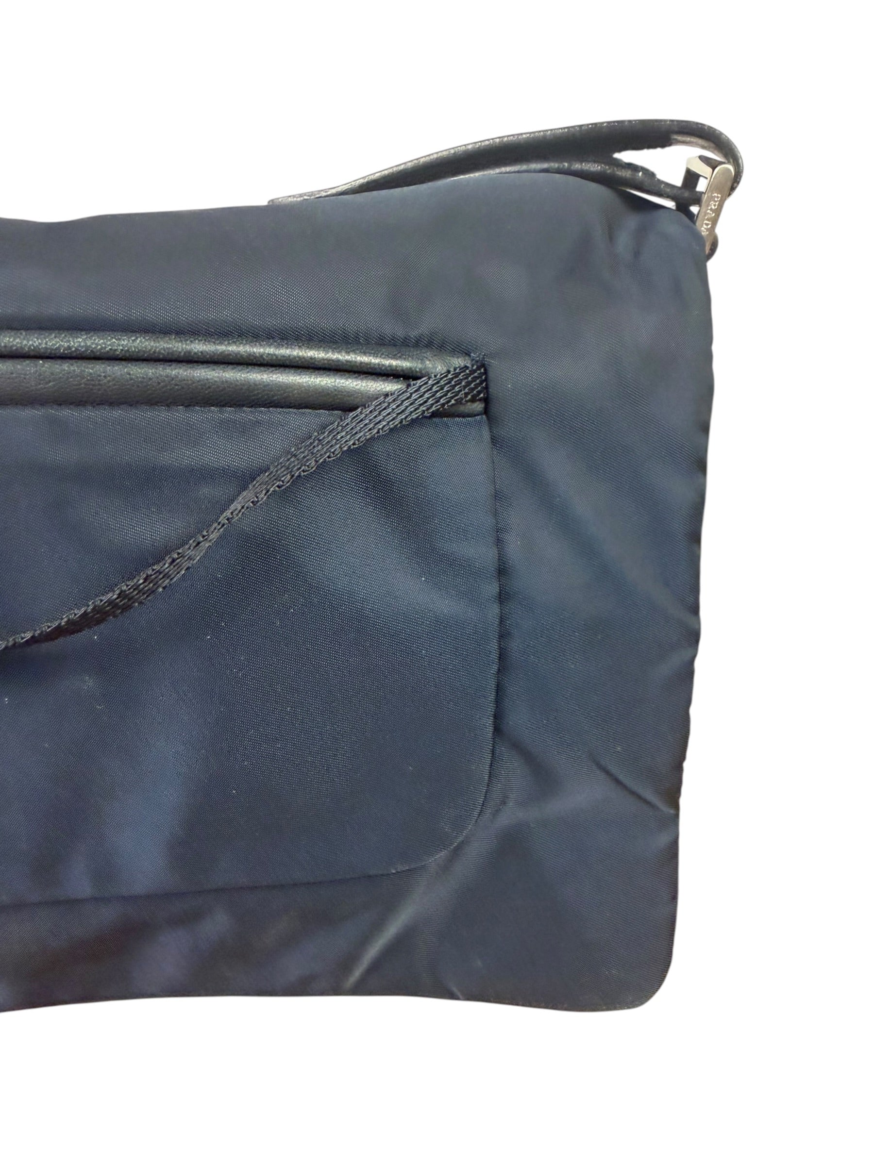 Prada Navy Nylon Tessuto Flap Crossbody