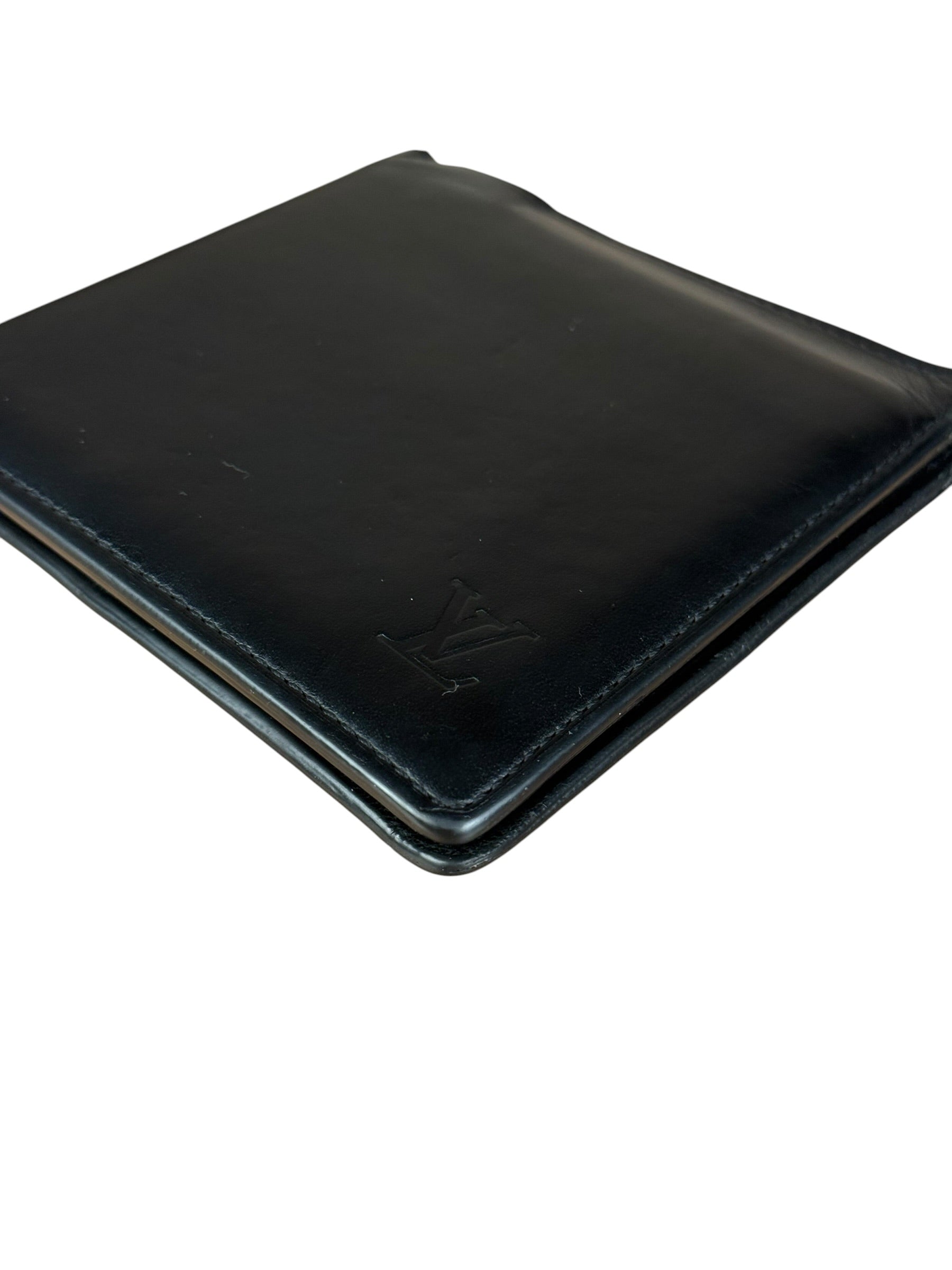 Louis Vuitton Black Leather Bi-Fold Wallet