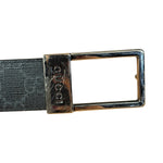 Gucci GG Leather Supreme Canvas Rectangular Buckle Belt