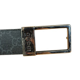 Gucci GG Leather Supreme Canvas Rectangular Buckle Belt