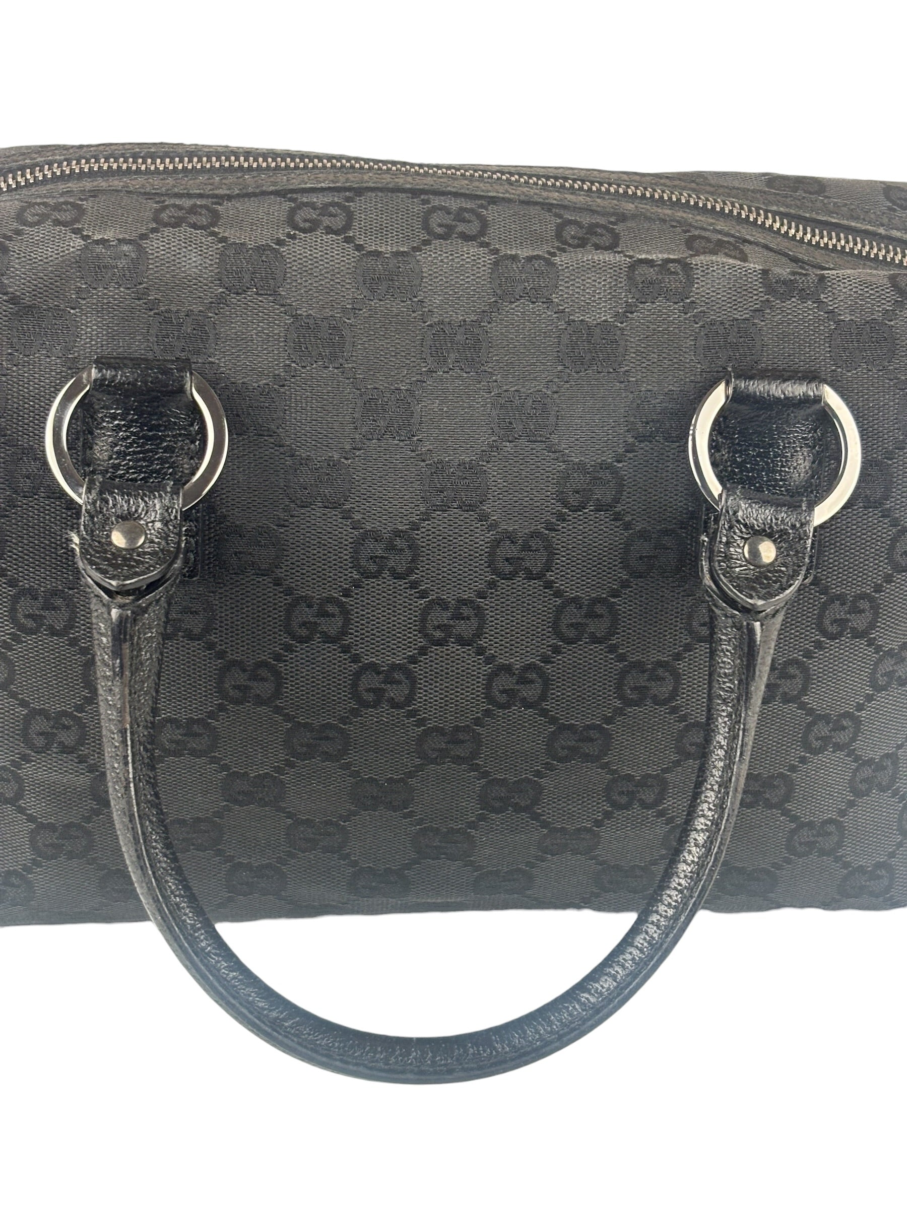 Gucci Black GG Canvas Monogram Hand Bag