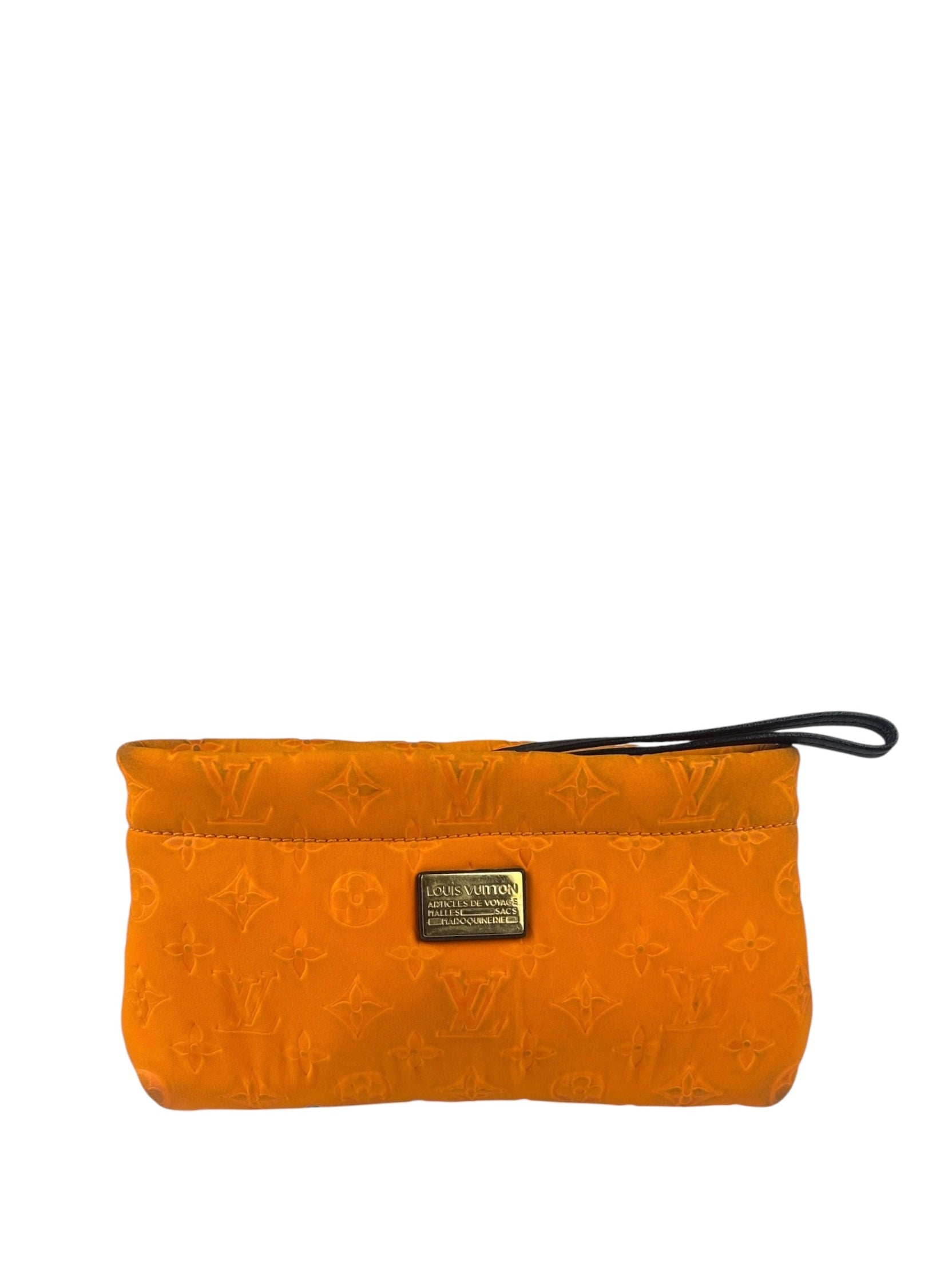 Louis Vuitton Vintage Orange Monogram Neoprene Scuba Clutch