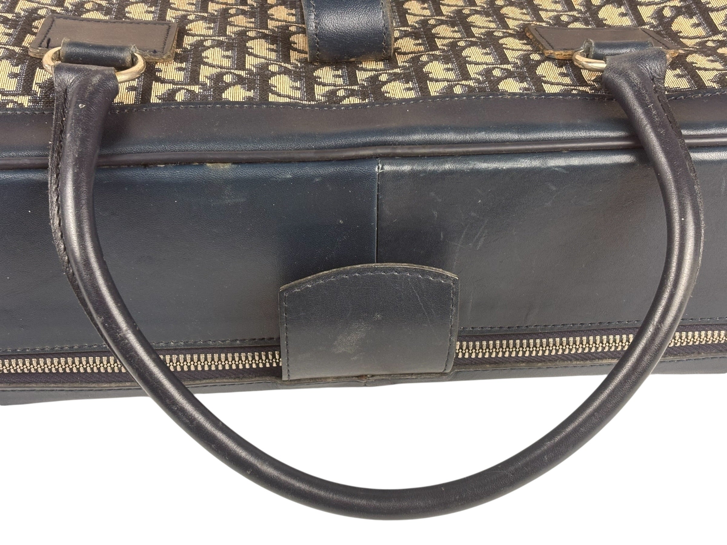 Christian Dior Vintage Navy Oblique Travel Bag