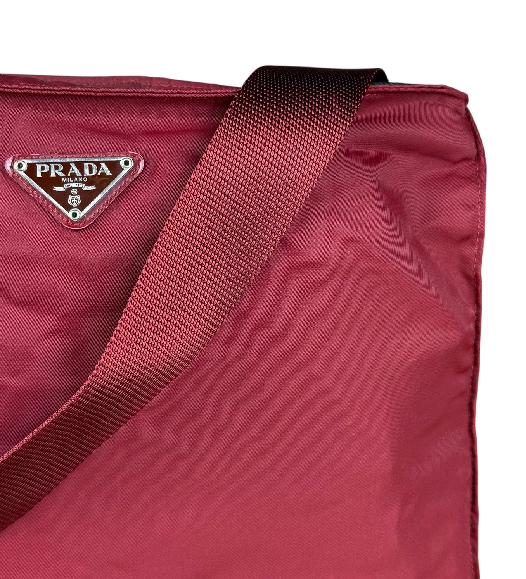 Prada Nylon Crossbody Bag Red
