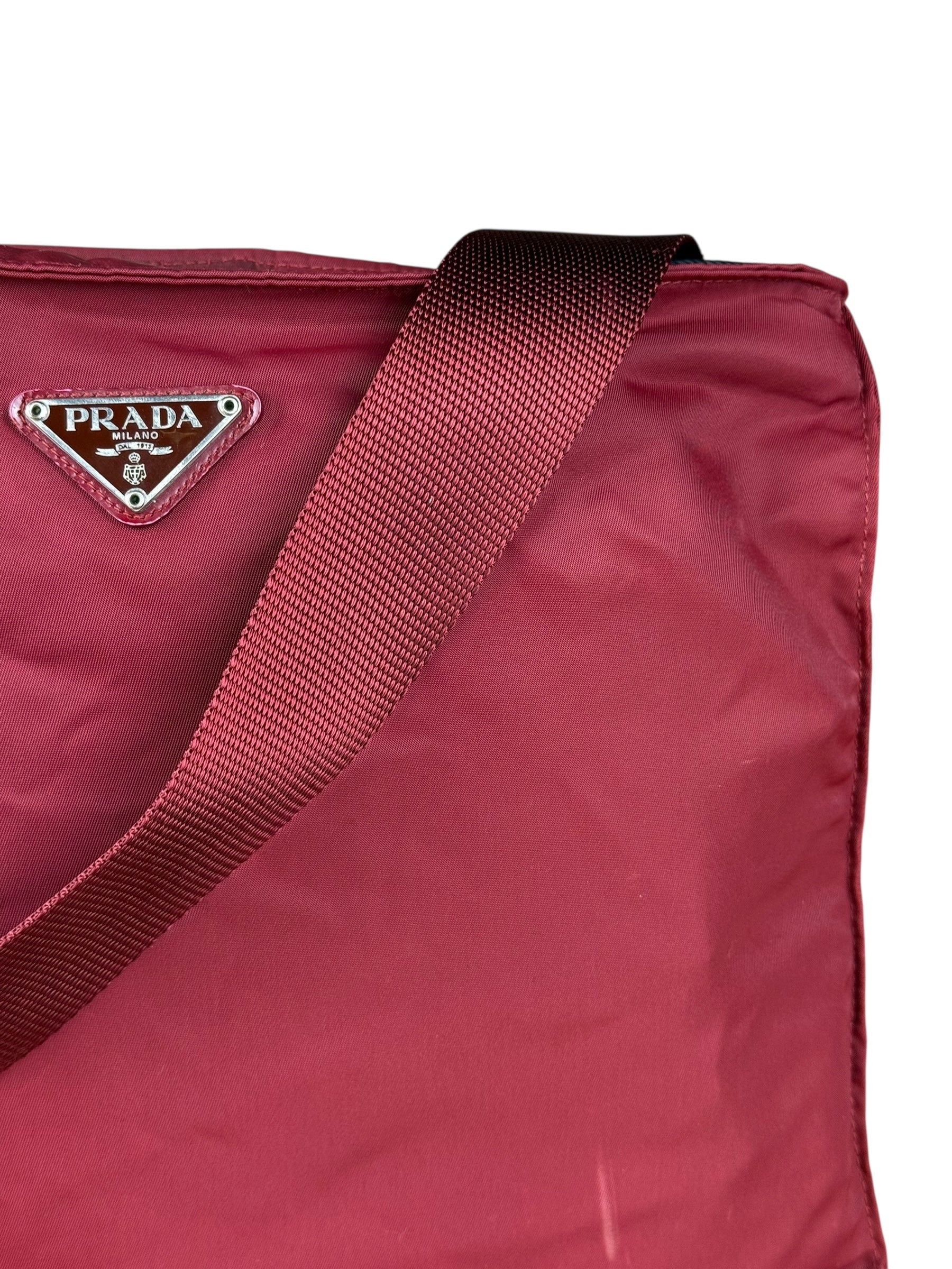 Prada Nylon Crossbody Bag Red